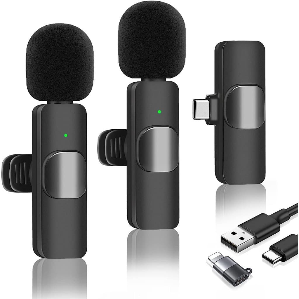 Microfone De Lapela Sem Fio K9 Vlog Compatível Com Tipo C E iPhone