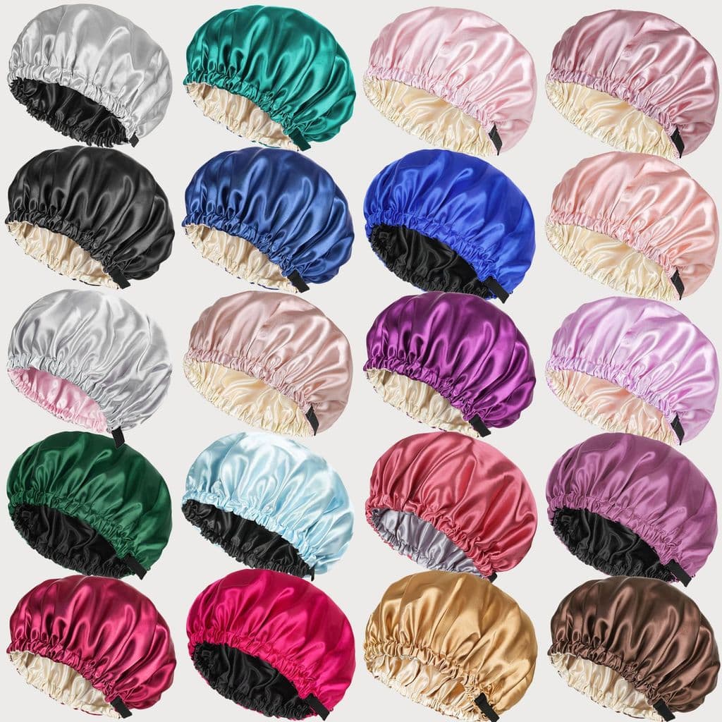 Toucas De Dormir De Cetim Anti-Frizz Dupla Face Em Cores Sortidas