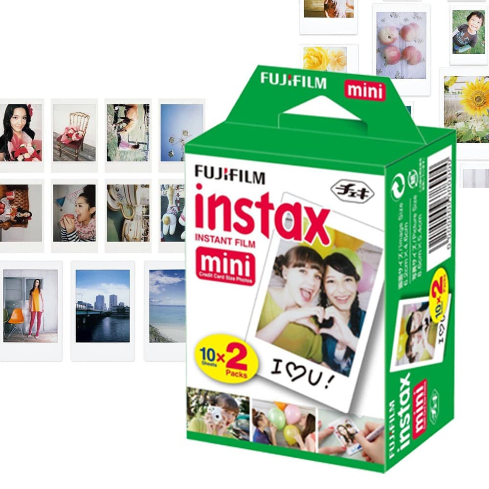 Filme Fujifilm instax mini Branco (10/20 Fotos) - Moldura Branca p/ Mini 7 8 9 11 12 40 EVO e Link