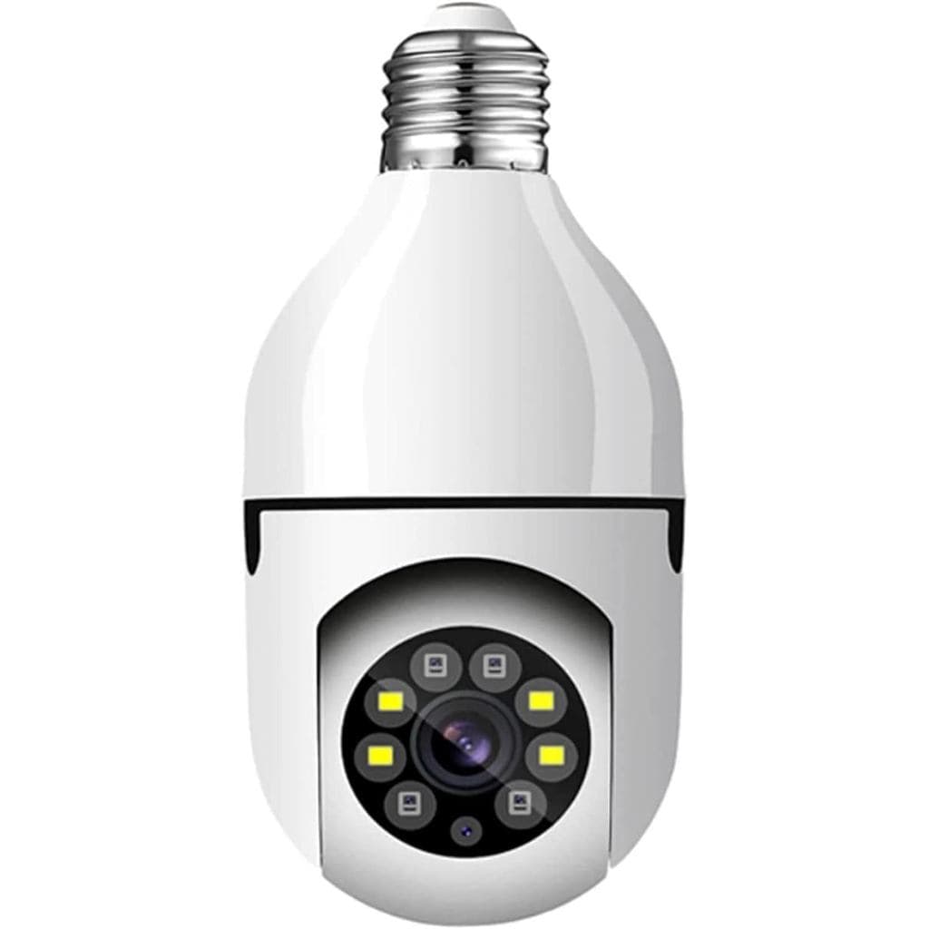 Câmera de Segurança Monitoramento Discreto Tipo Lâmpada com Movimento 360 Grava Áudio e Video