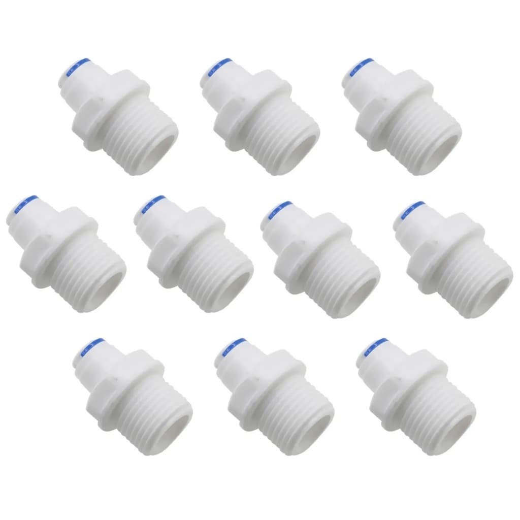 Kit 10 Adaptador Reto Macho 1/2” x 1/4” para Purificador e Filtro de Água Branco