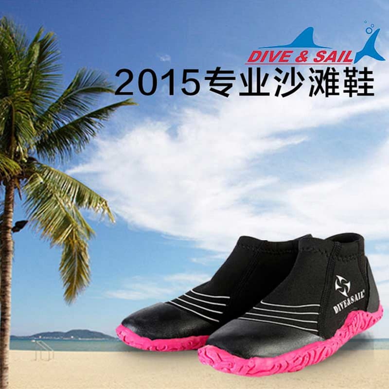 DIVE & SAIL sapatos de mergulho curto Bang sapatos de mergulho fluxo Wading sola macia sapatos de praia 3MM botas de mer