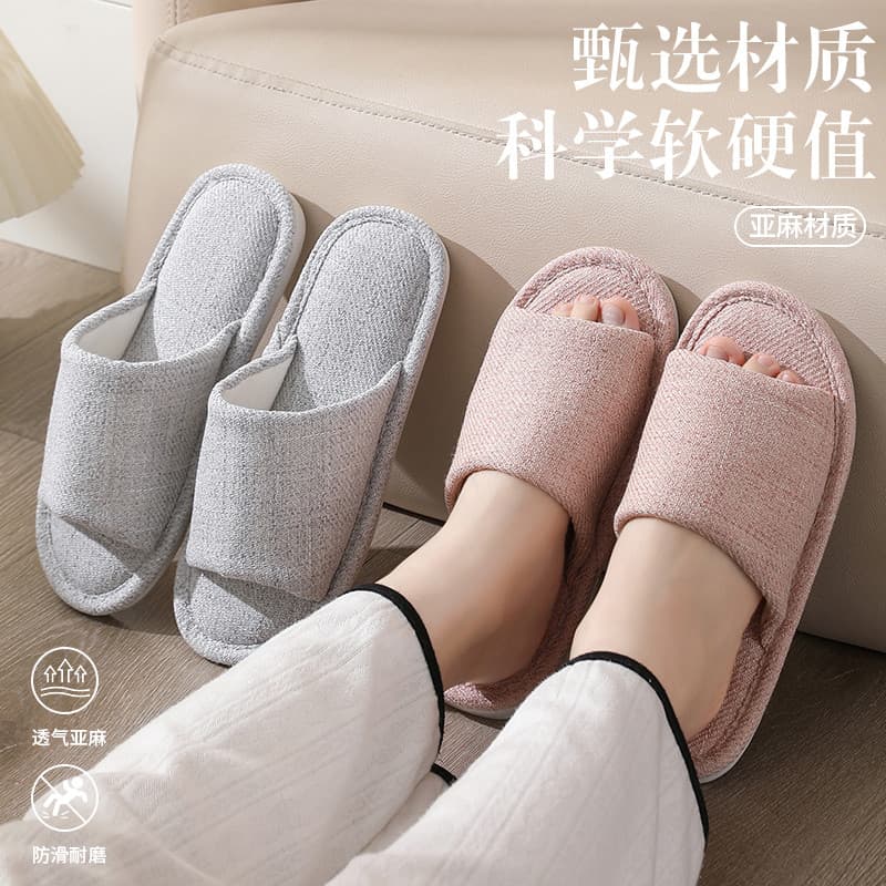 Casal estilo simples chinelos de linho das mulheres dos homens quatro estações interior casa antiderrapante absorvente d