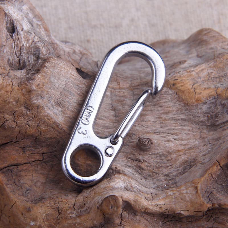 Aço inoxidável Mini fivela primavera elástica fivela rápida mosquetão Metal aço inoxidável artesanal chaveiro gancho fiv