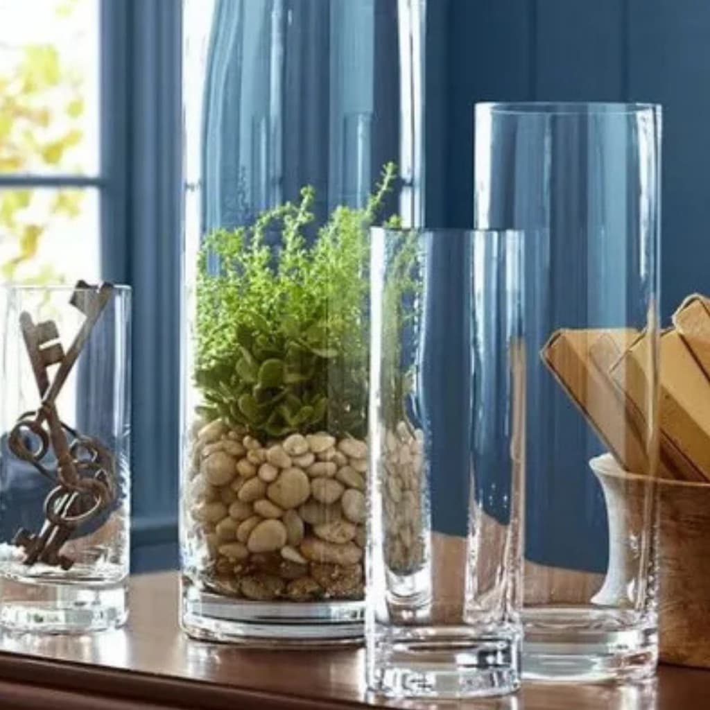 VASO VIDRO CILINDRO LISO PREMIUM 20X80CM TRANSPARENTE