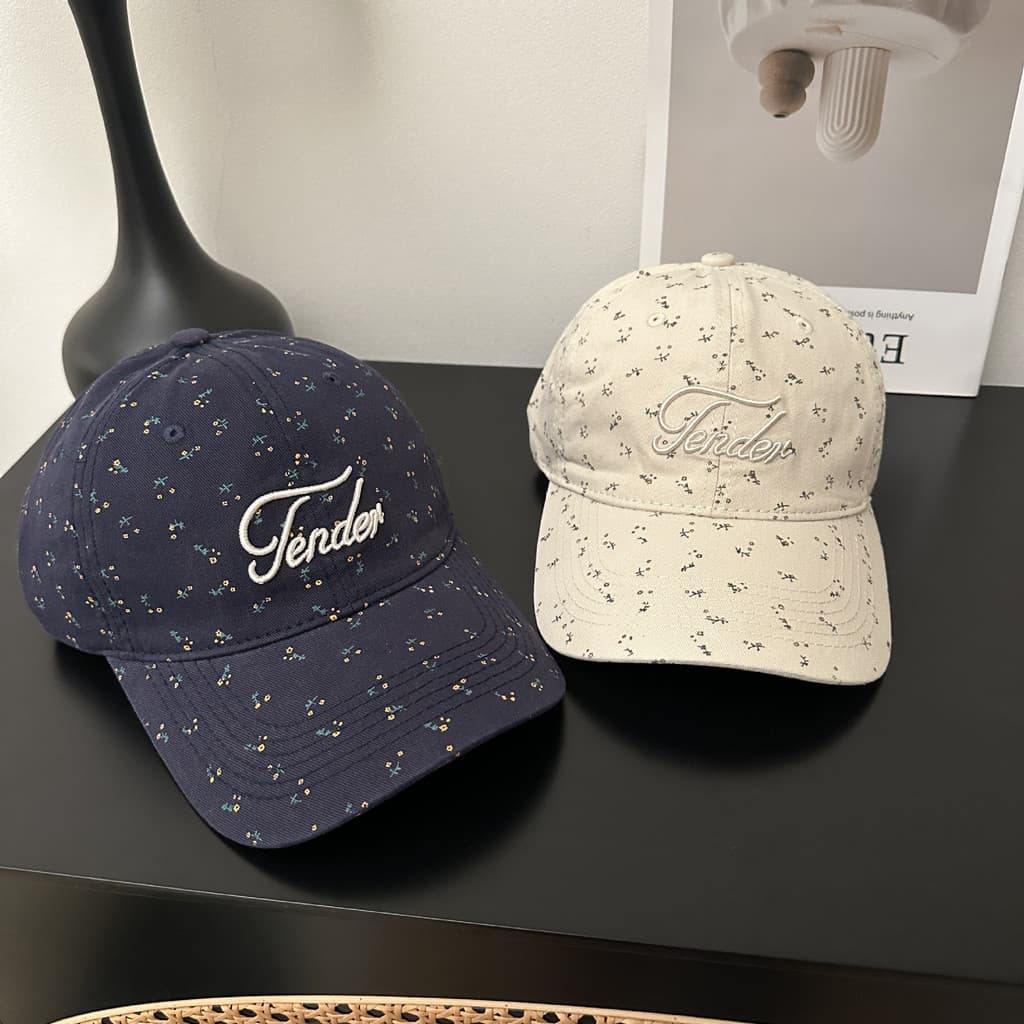 Estilo coreano macio topo pequeno Floral chapéu de beisebol letras bordadas Casual rosa pico boné feminino rosto pequeno