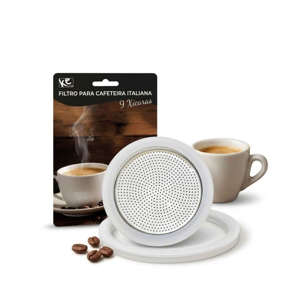 Kit 3 Filtros P/ Cafeteira Italiana 9 Xicaras + 9 Borracha De Vedação