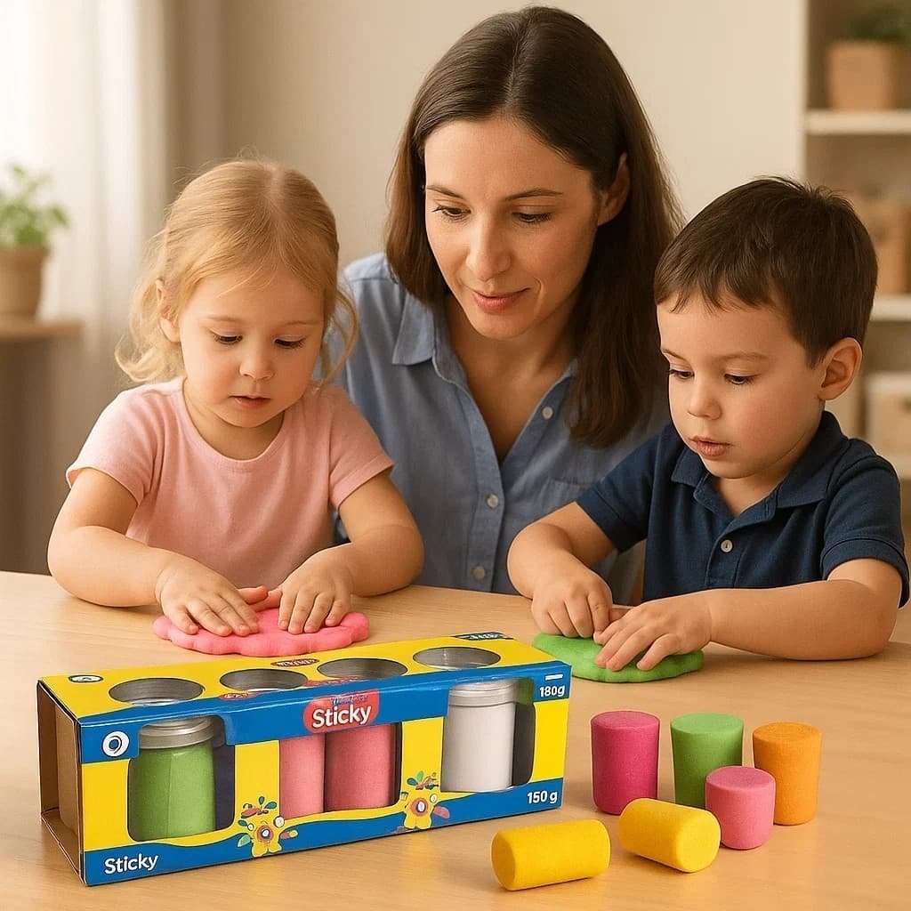 Kit 3 Potes Massinha Colorida Infantil 75g Modelar Argila Pedagógico Escolar Brinquedo Criança
