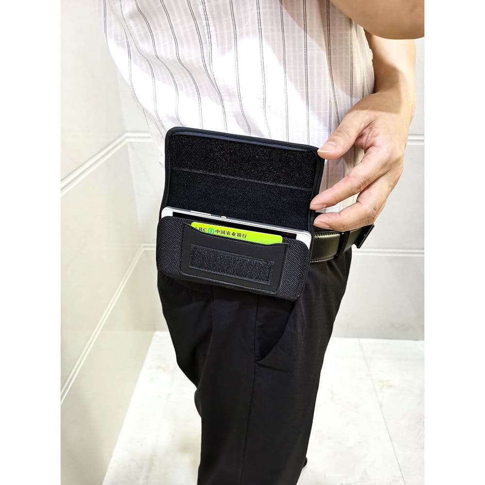 16/17/18/20cm Horizontal saco de cintura do telefone móvel usar cinto cintura pendurado caso de couro masculino saco do