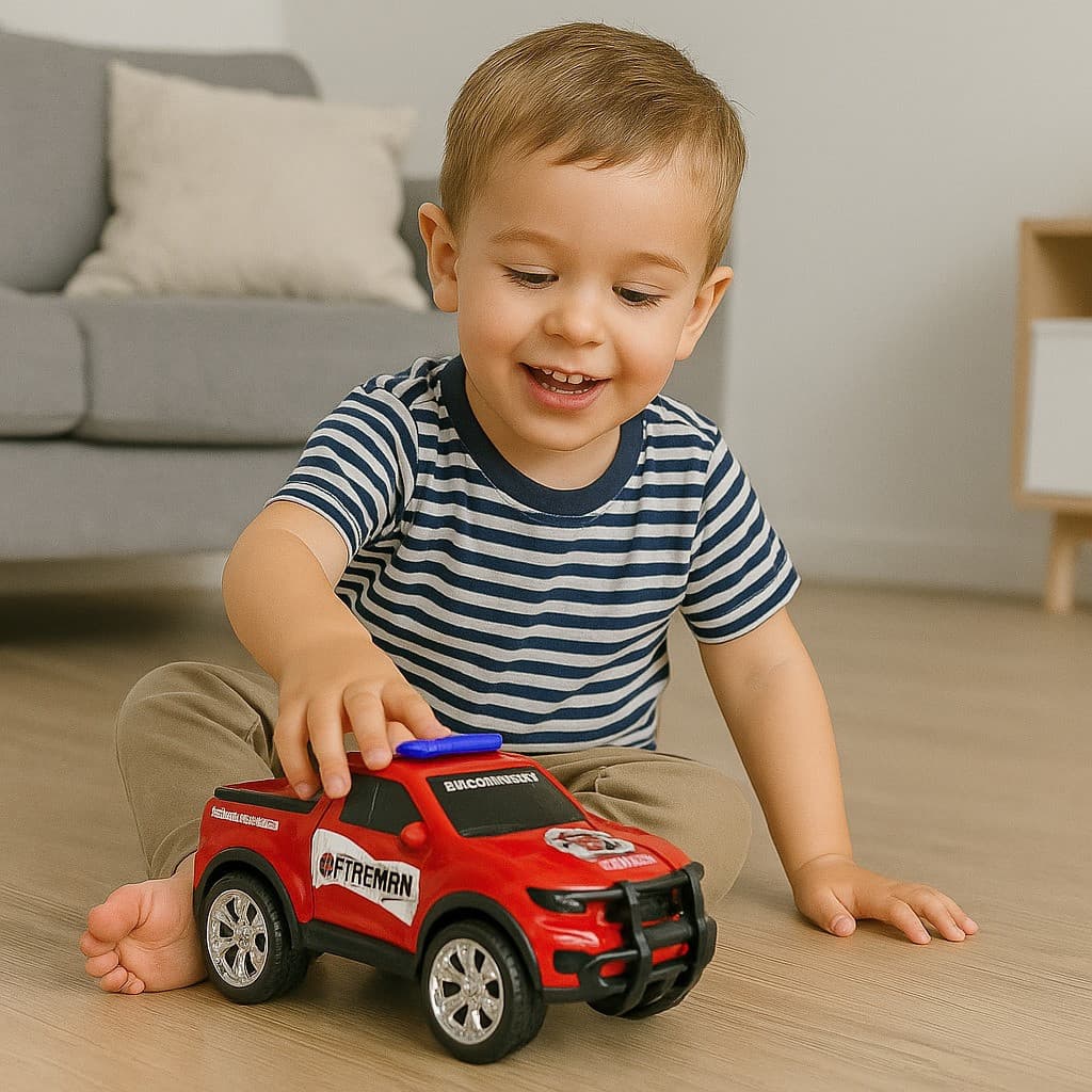 Caminhonete Bombeiro Carrinho Criança Presente Veículo Infantil Brinquedo Dirigir Menino