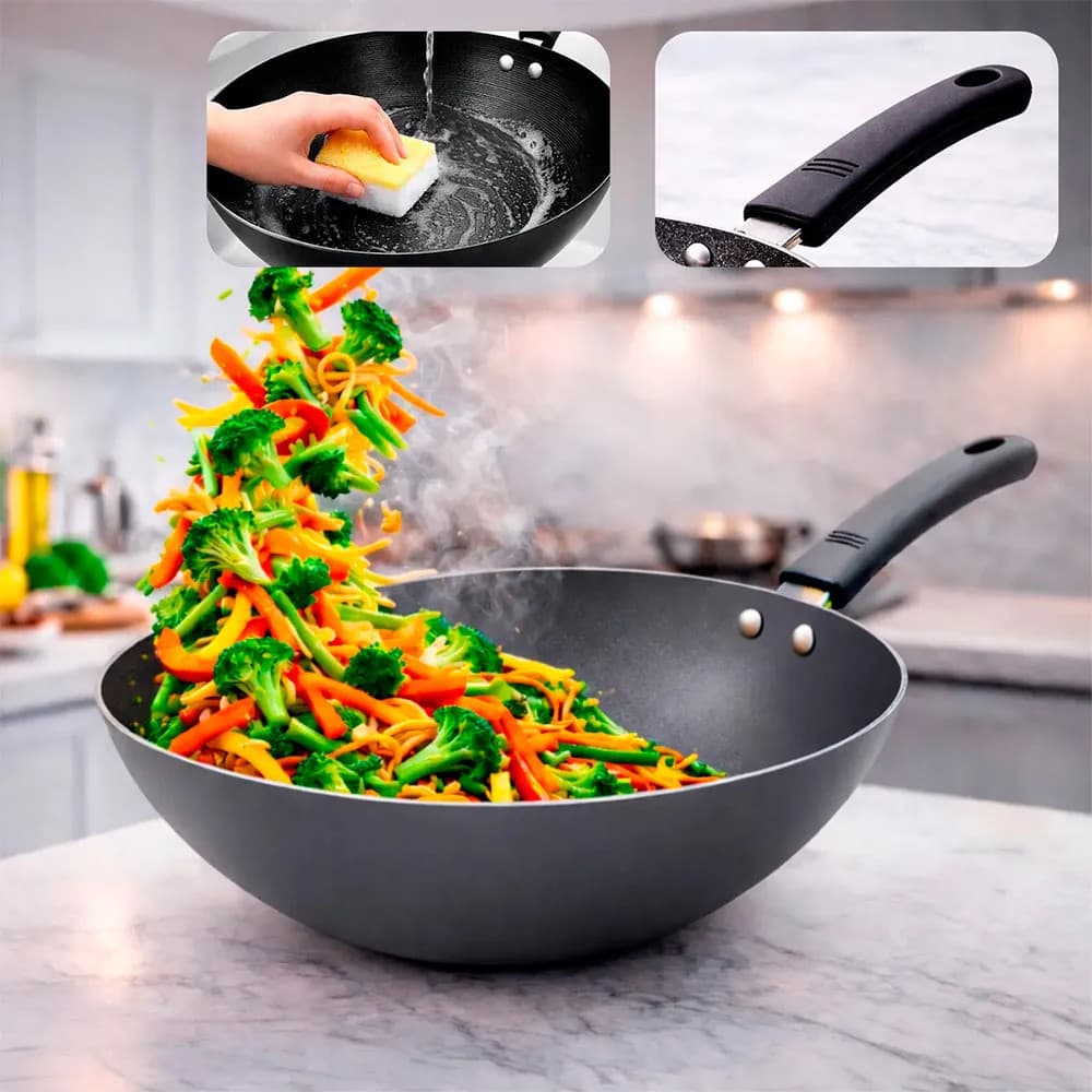 PANELA FRIGIDEIRA WOK ANTIADERENTE INDUÇÃO 30CM 3,5 LITROS