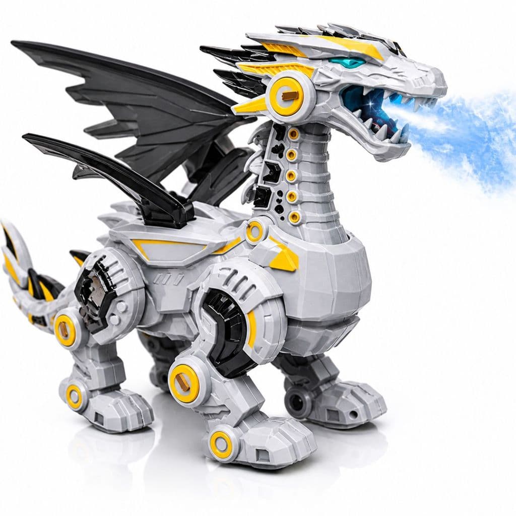 Dinossauro Brinquedo Cyber Dino Luz Som Movimento Fumaça