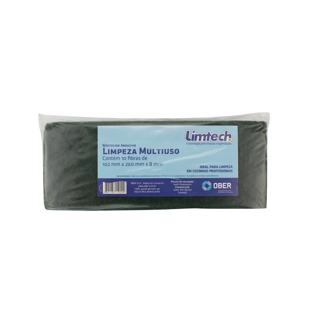 Fibra de Limpeza Pesada Limtech - 10 Unidades - 504g/m² - Verde