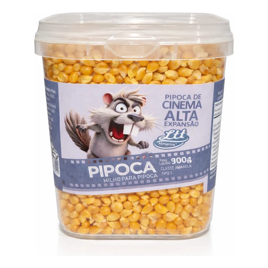Milho Pipoca Tradicional Alta Expansão Com Pote Cinza 900g - Original - OFICIAL - LáFerrer