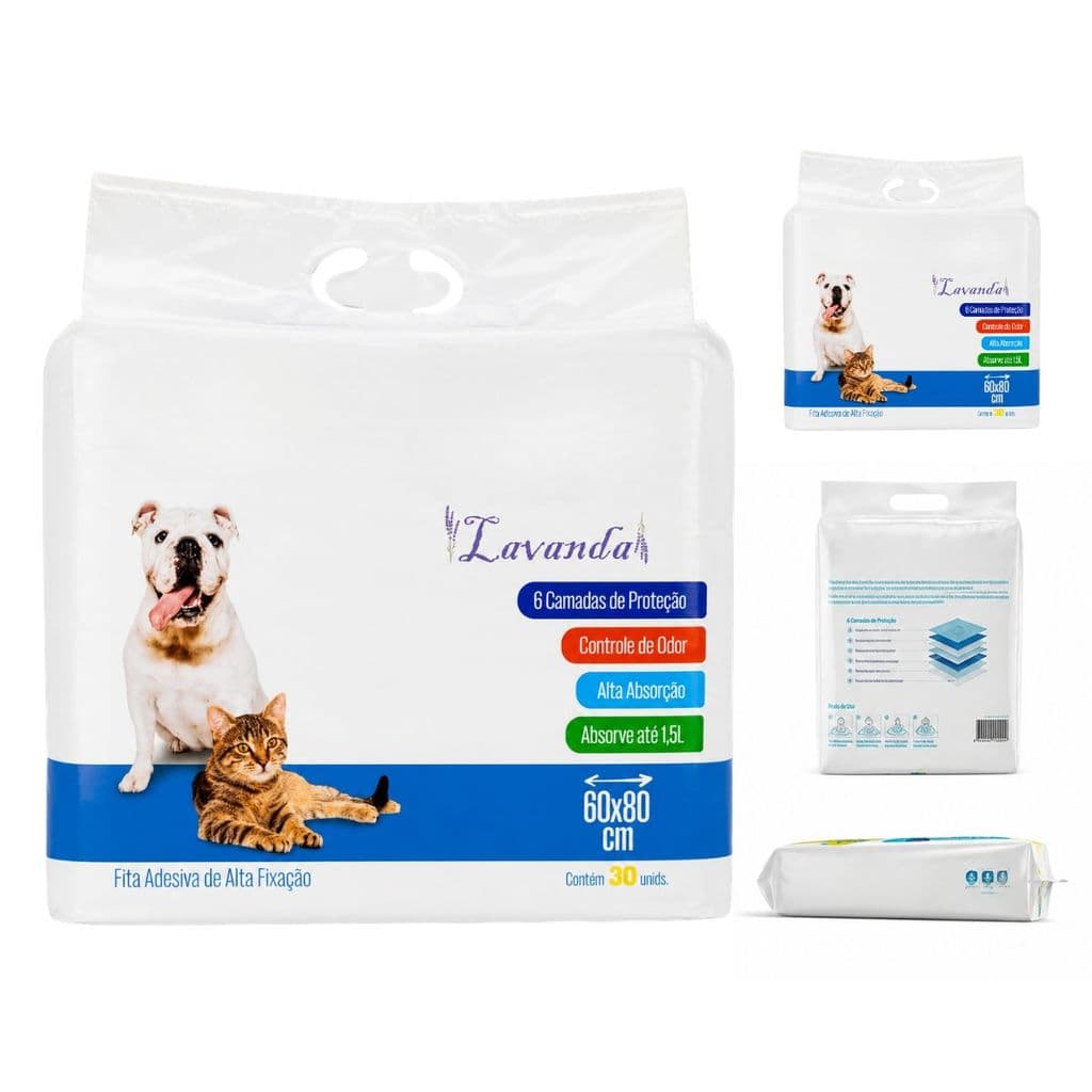 Tapete Higienico Pet 60x80cm Com 30 Unidades Para Cachorro