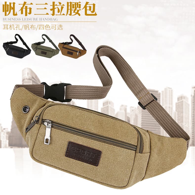 Bolsa de cintura de lona novo estilo multifuncional masculino feminino resistente ao desgaste Diagonal saco do telefone