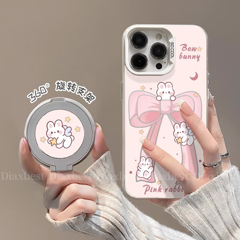 Star Rabbit Adequado para redmi note14 Capa de telefone redmi Novo estilo 13pro Suporte giratório NOTE12PRO Cor fosca Pr