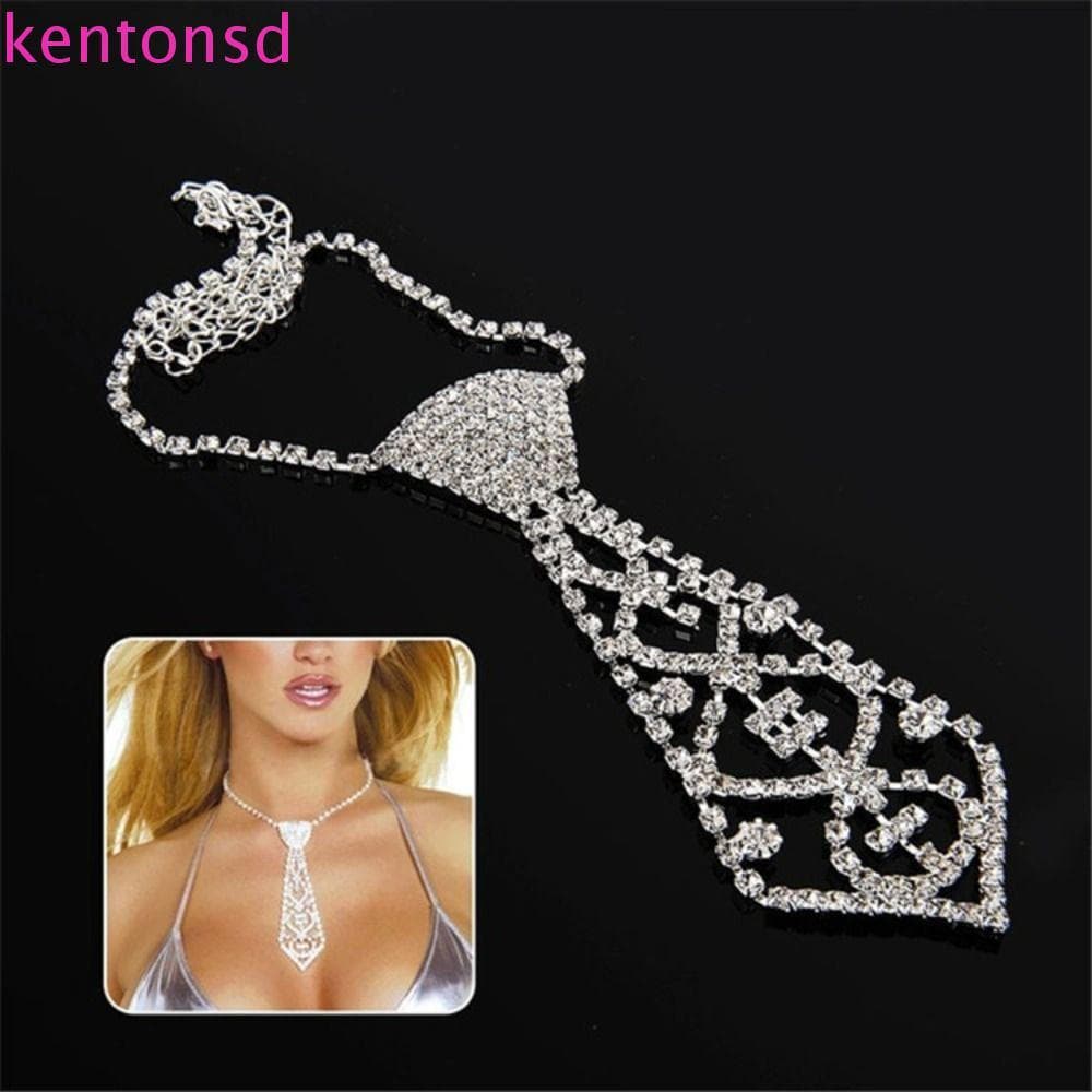 Gravata Feminina KENTONSD , De Metal Brilhante Com Strass Glitter Para Terno De Negócios Cristal Festa
