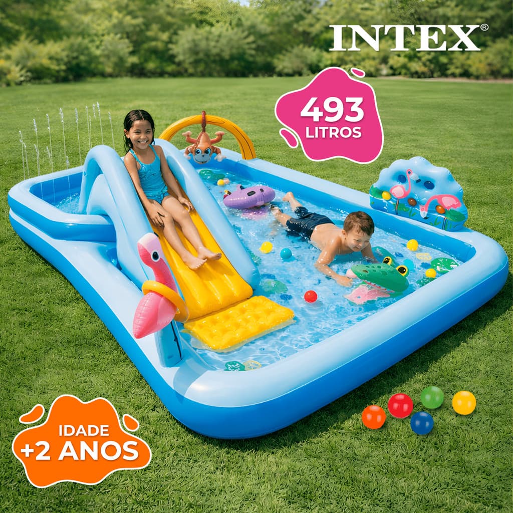 Piscina Playground Aventura Na Floresta 493 Litros Mais 57 L