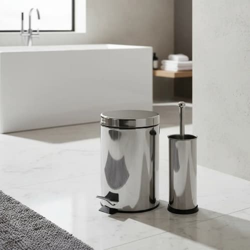 Lixeira 5litros E Escova Sanitária Inox