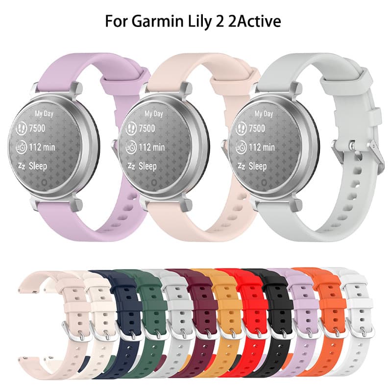 Pulseira De Relógio Esportiva De Silicone Para Garmin Lily 2 Lily2 Active