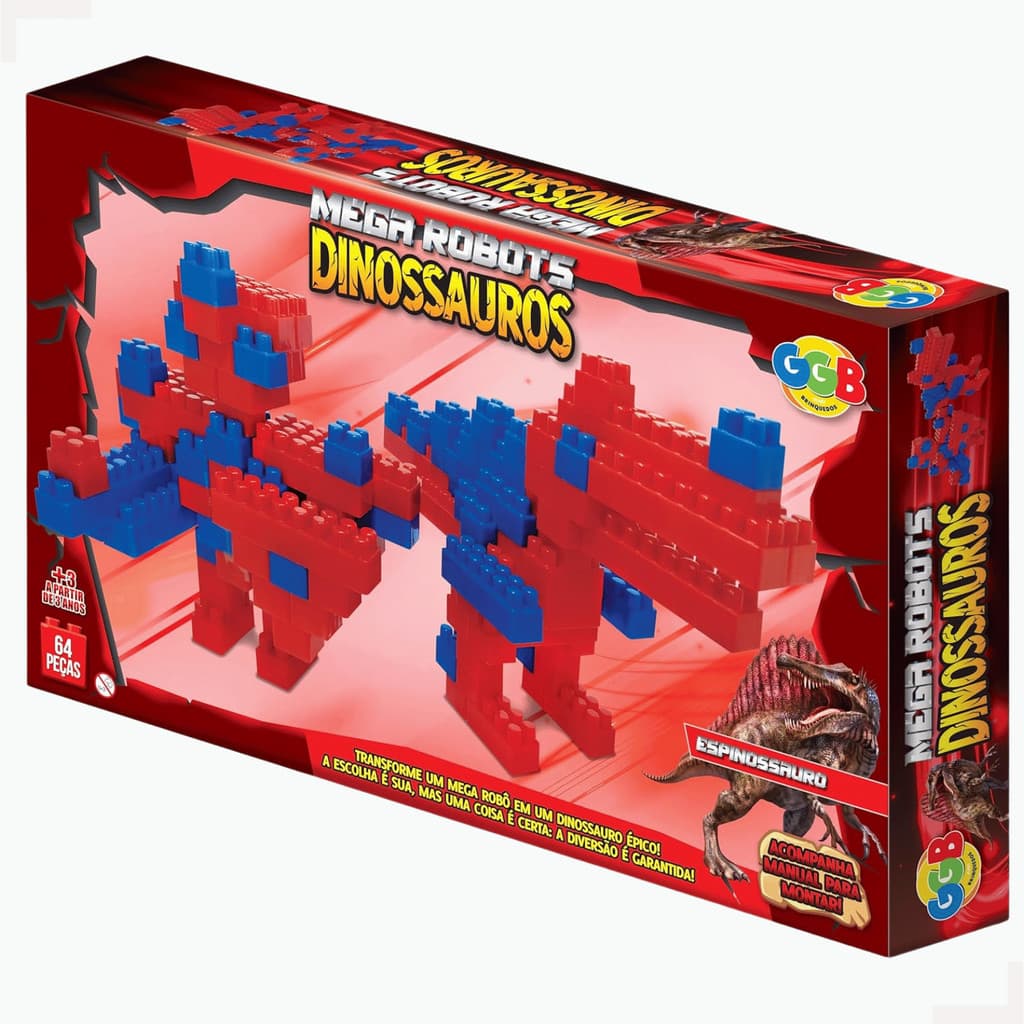 Blocos De Montar Mega Robots Espinossauro 387 Ggb