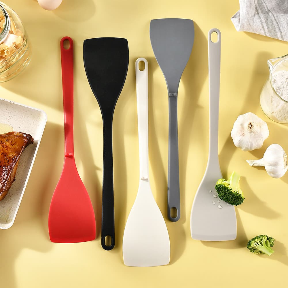 Espátula de Silicone integrada, espátula antiaderente dedicada para cozinhar cozinha, espátula para fritar utensílios de