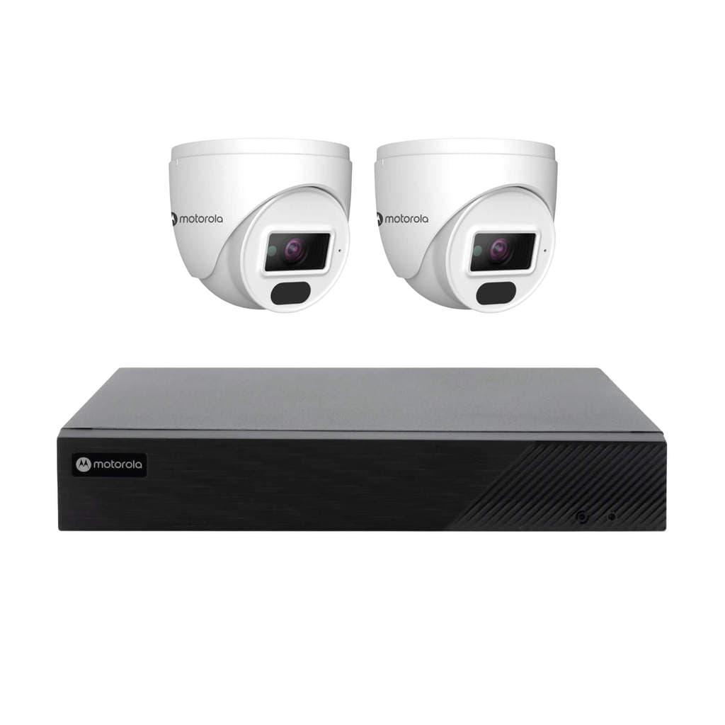 Kit com 2 Câmeras IP Motorola 4MP + DVR 4 Canais Motorola MTD041L0015