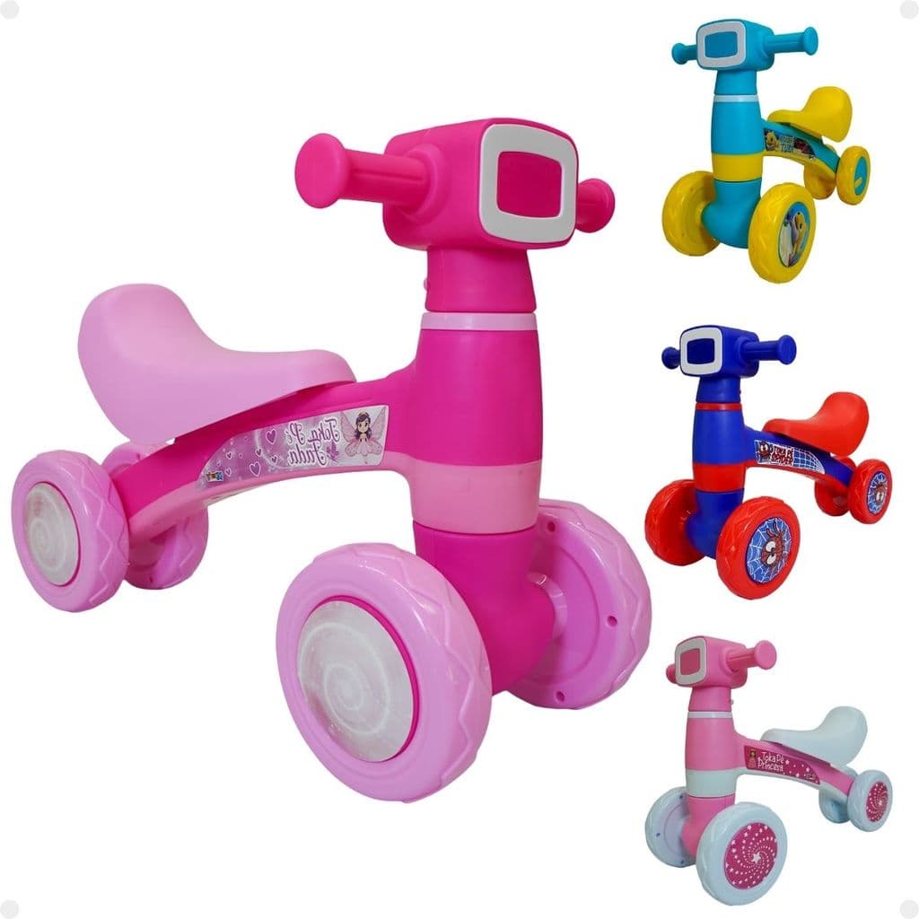 Motoca de Equilibrio Infantil Andador Som e Luz Rgb Fada