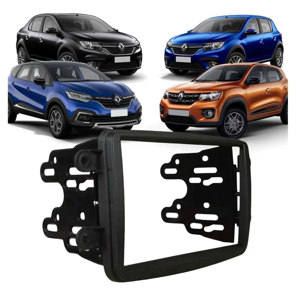 Moldura Painel Midia 2 Din Kwid Captur Duster Sandero Logan