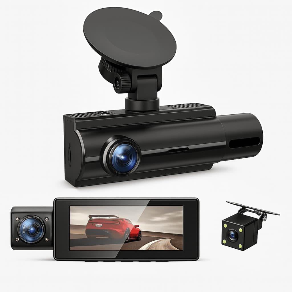 Câmera Veicular Gravador DVR Para Carro Viagens e Multi Funções Segurança Visão Noturna Registro Digital