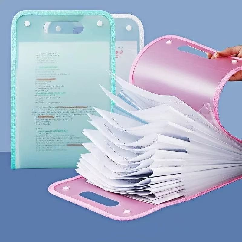 Kit 3 peças/Pasta Sanfonada 12 Divisorias A4 Line Dello Papelaria/ Material Escolar