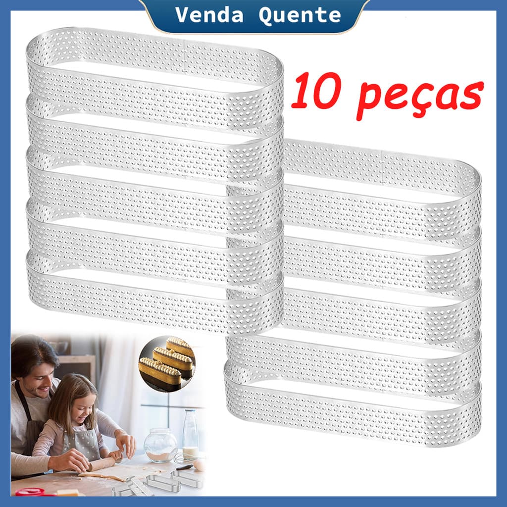 Anel de torta perfurado, forma oval, mousse, bolo, molde de cozimento de sobremesa