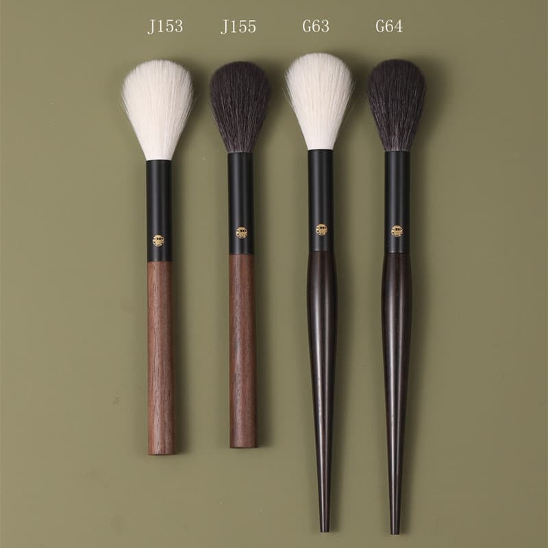 Senbaolan G64 Delicada Lã Coelho Cauda Blush Pincel Destaque Pincel Pequena Chama Parcial Pó Solto Pincel Luz Transparen