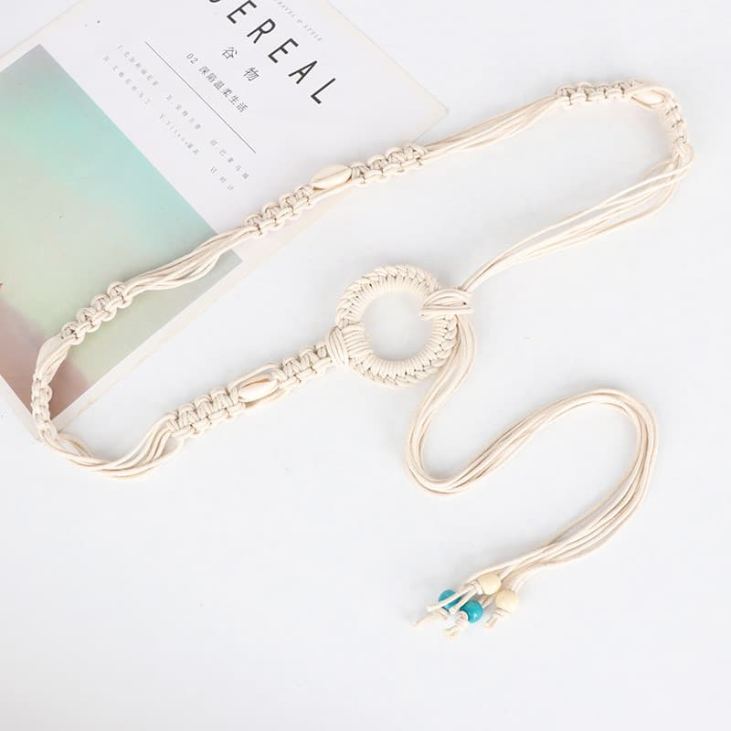 Feito à mão Retro cintura corda feminina fina combinando saia decoração simples All-Match cinto trançado fivela redonda