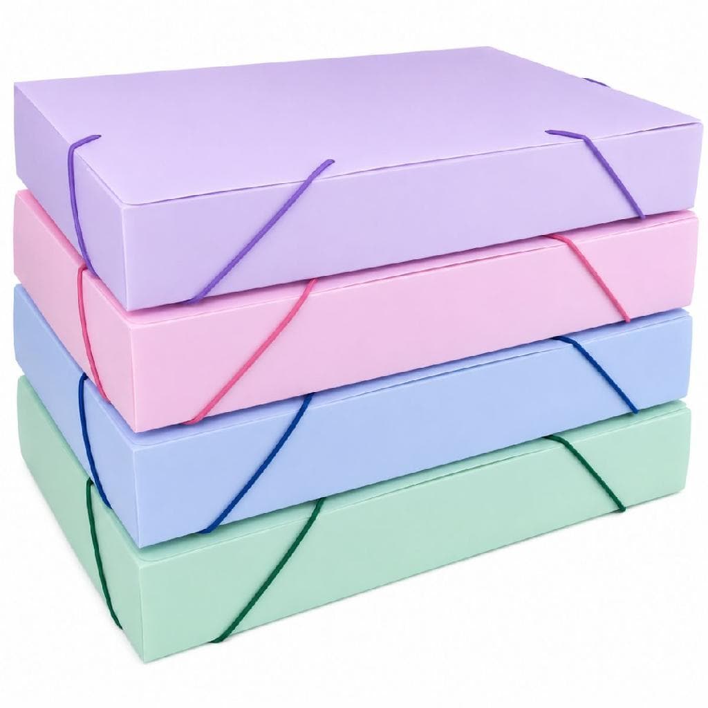 Pasta Aba Elástico 4cm Ofício Dello Serena Pastel Resistente Escolar Escritório Organizadora Documentos