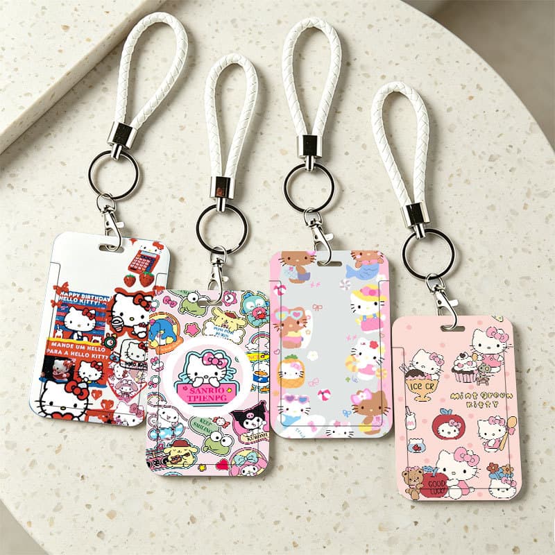 Adorável Protetor De Cartão Deslizante Sanrio Mix Para Cartões De Identificação , Campus , Ônibus E Acesso