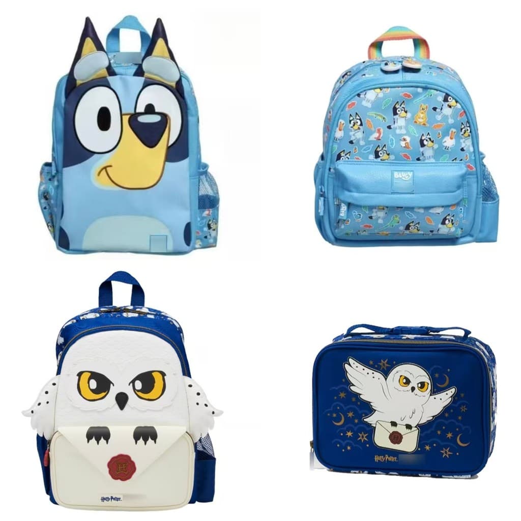 Austrália Blue Plui & White Owl Schoolbag Série de conjunto de bolsas casuais infantis