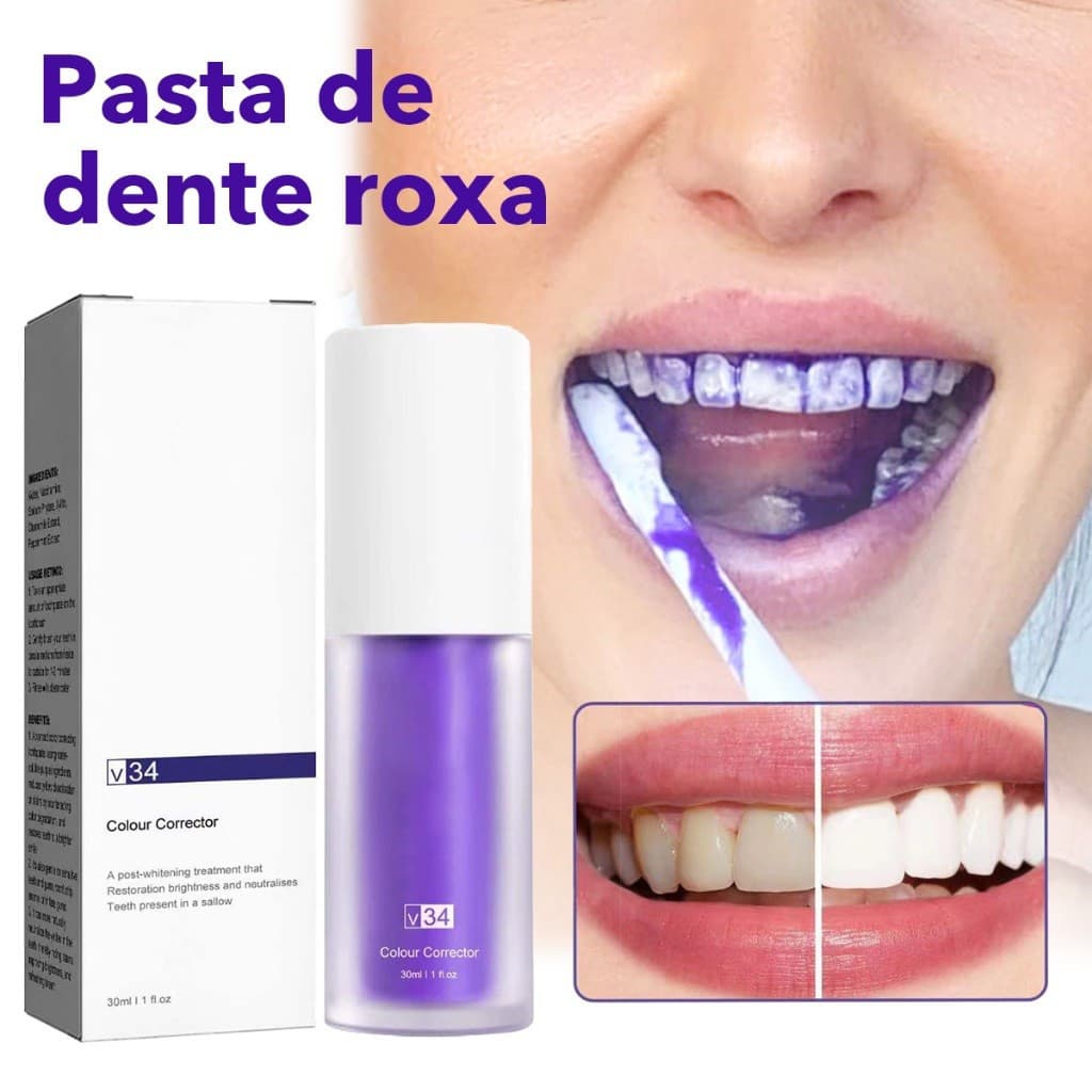 Pasta De Dente Roxa V34 É Altamente Eficaz Para Clarear E Limpar Os Dentes