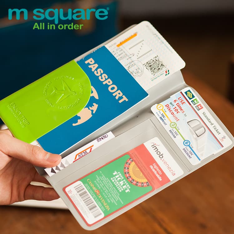 M squarePVC Porta-documentos de moda para viagem Porta-passaporte multifuncional à prova d'água Porta-cartões para troca