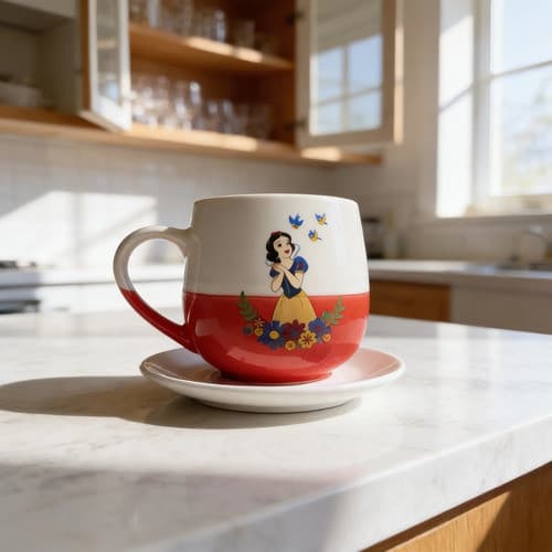 Caneca Maggie Disney Princesas Branca De Neve Zonacriativa Vermelho Branca De Neve IDEAL PRESENTE