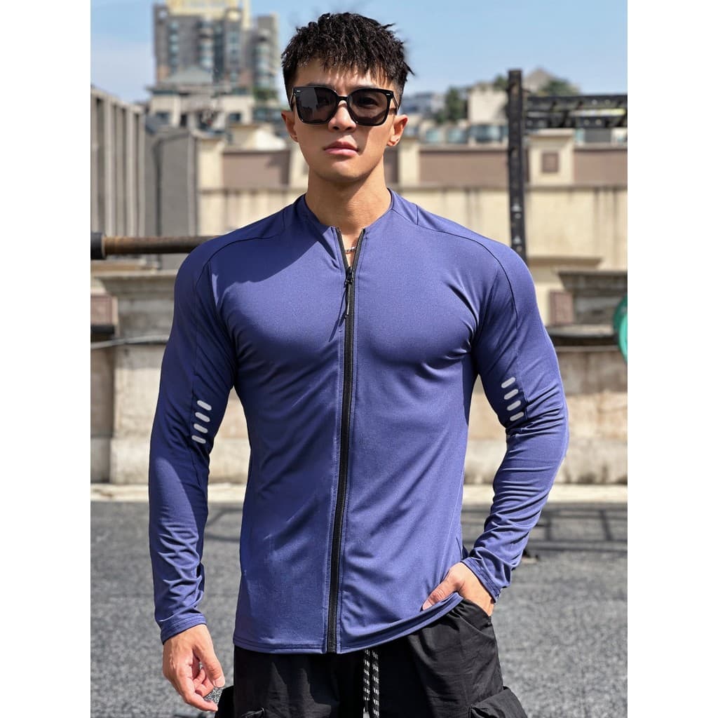 Jaqueta esportiva masculina primavera outono uniforme de beisebol uniforme de ciclismo à prova de vento gola alta jaquet