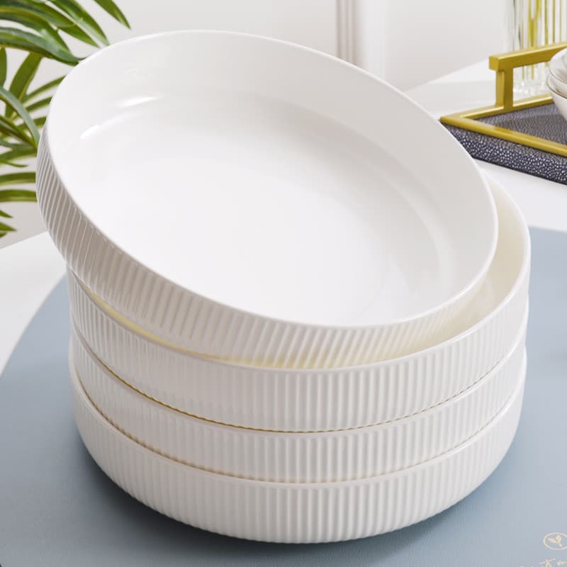 Prato doméstico 2025 novo estilo placa de vegetais ninho osso China utensílios de mesa tigela de ovo cozido no vapor boc