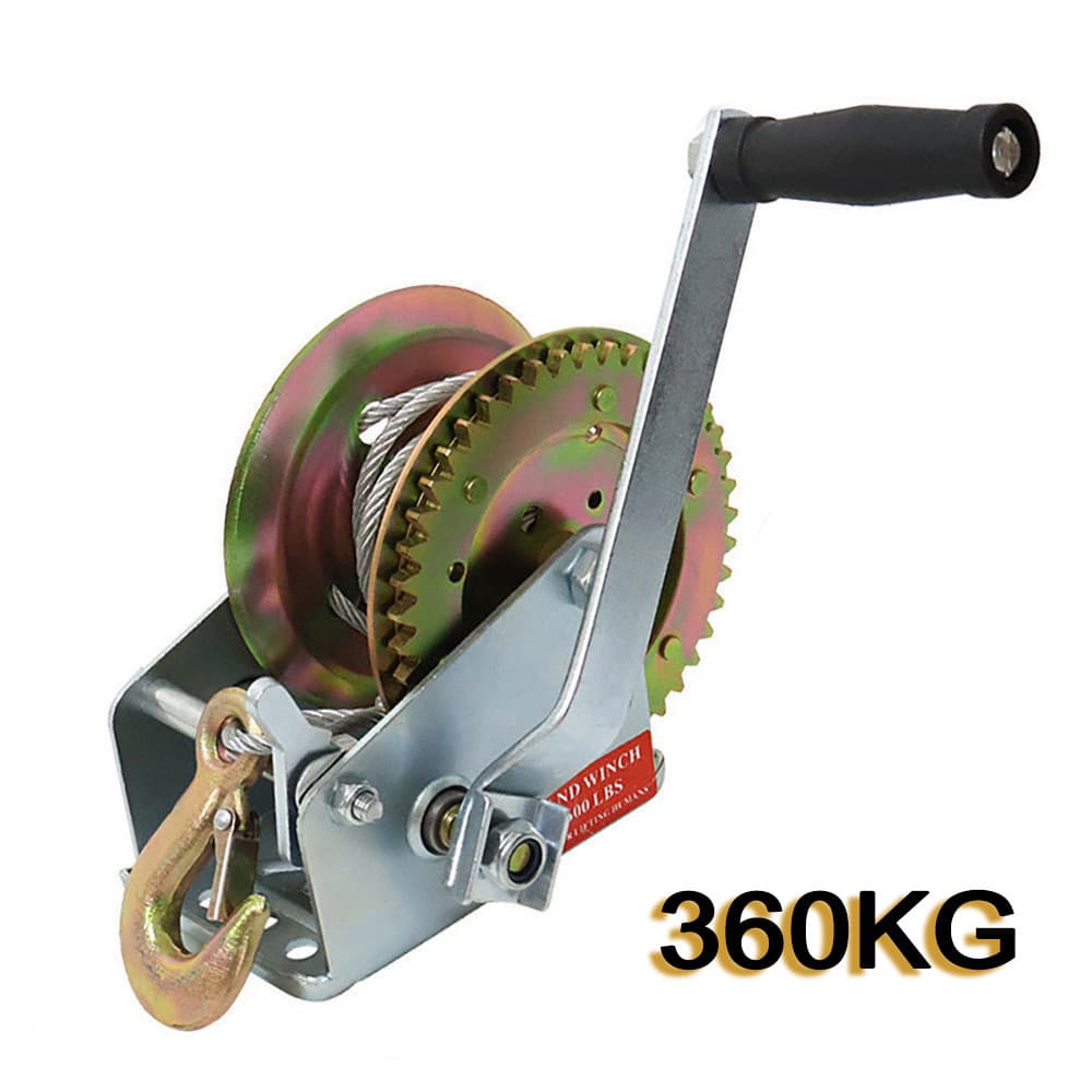 Guincho Manual Autotravante De 360 Kg, Guincho De Tração Pequeno Com Cabo De Aço De 8 M