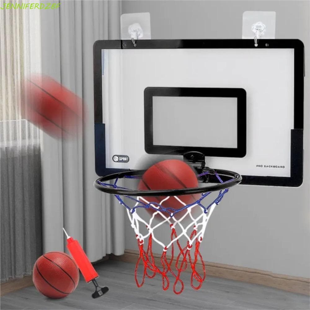 Conjunto De Cesta De Basquete Interna JENNIFERDZBF , Mini Dobrável Com Encosto Para Crianças , Preto E Vermelho