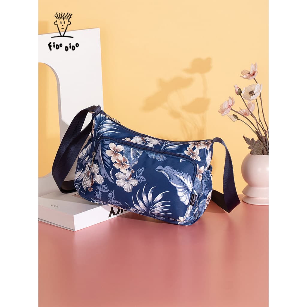 Fido Dido Bolsa Feminina Oxford Pano Bolsa Mensageiro de Grande Capacidade Bolsa de Ombro Estampada Feminina Viagem Mult