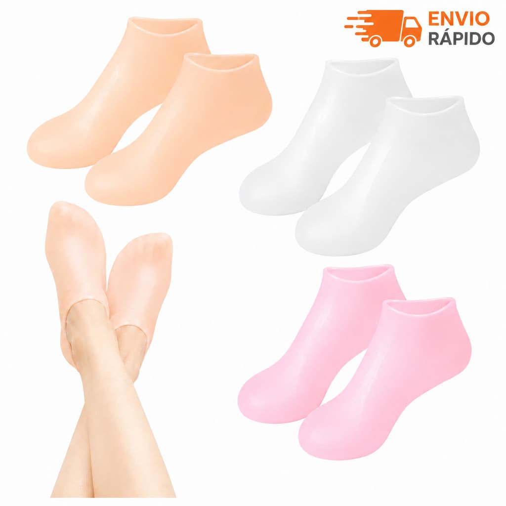 Meia Silicone Gel Hidratante Para Pes Anti Rachaduras e Ressecamento