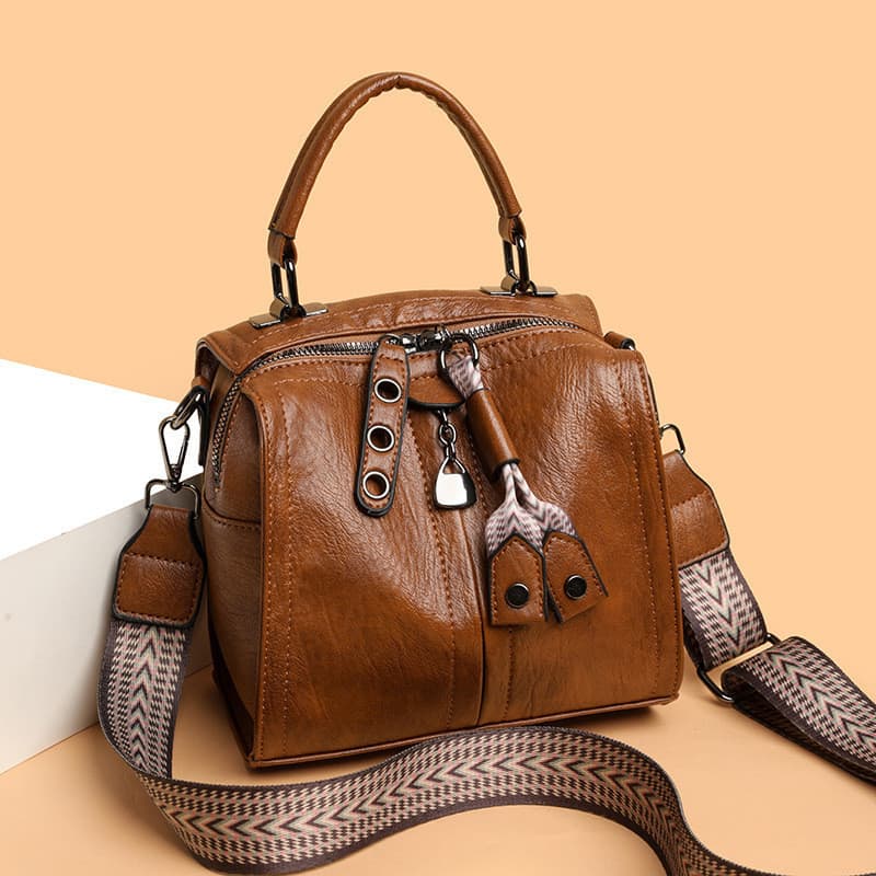 Europeu americano Retro Boston saco feminino couro macio ombro mensageiro saco novo estilo moda All-Match na moda grande