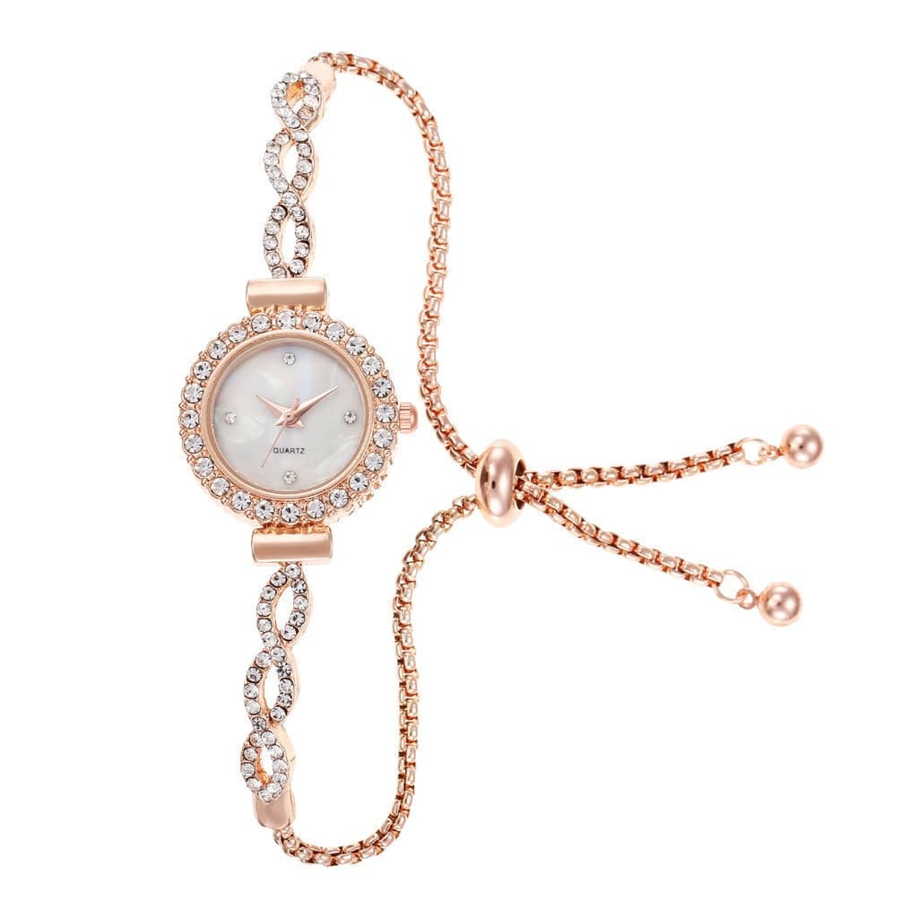 Nova Moda Diamante-Cravejado Redondo Senhoras Relógio Enrolamento Flor Forma Ajuste Livre Pulseira De Quartzo L2PL