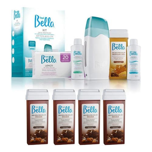 Kit Depilação Cera Roll-on Depil Bella Mais 4 Roll-on Negra Eficaz